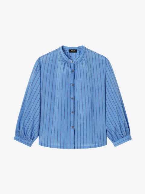 A.P.C. BELA BLOUSE - STAND UP COLLAR BLOUSE