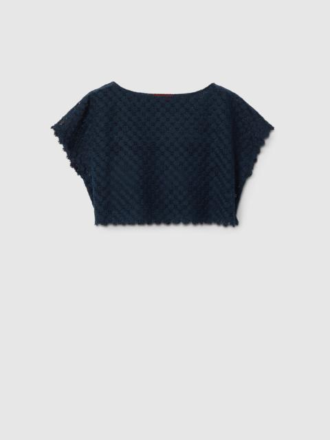 GUCCI Double G flower lace top