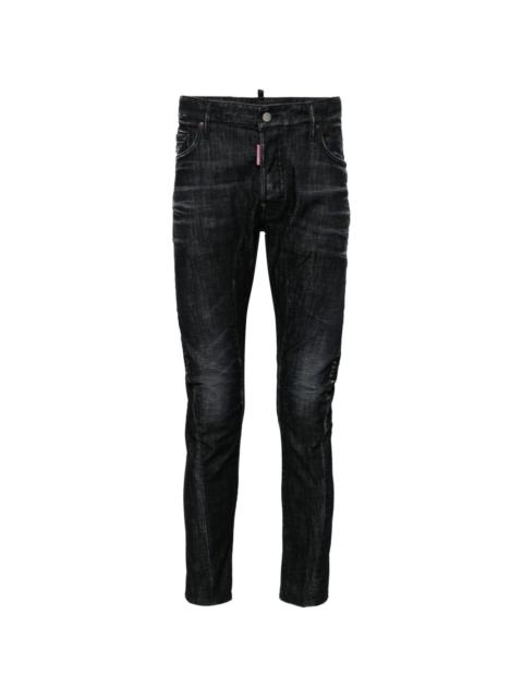Tidy Biker mid-rise logo-patch skinny jeans