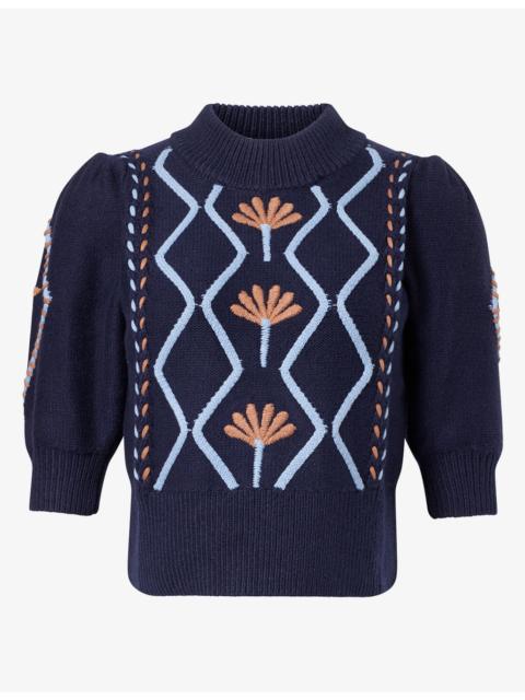 Rails Addy Floral-Embroidered Cotton-Blend Jumper