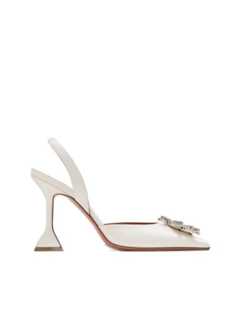 Amina Muaddi 95mm crystal-embellished slingback pumps