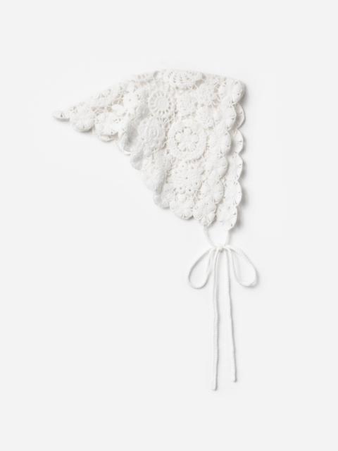 self-portrait White Crochet Bandana