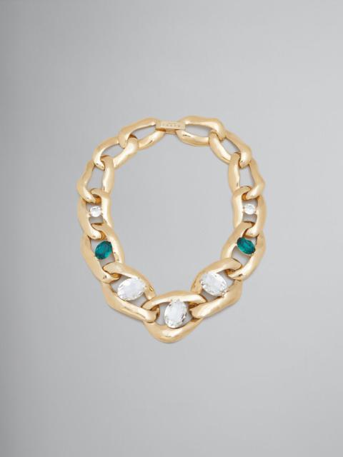 Marni OVERSIZED CHAIN NECKLACE WITH GEMSTONES