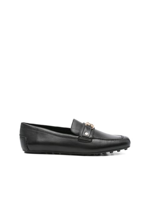 MICHAEL KORS leather logo-plaque loafers