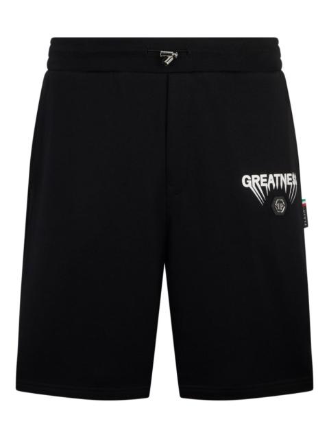 PHILIPP PLEIN logo fleece shorts