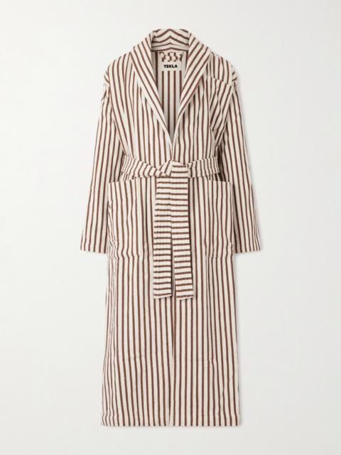 TEKLA Belted Striped Organic Cotton-Terry Robe