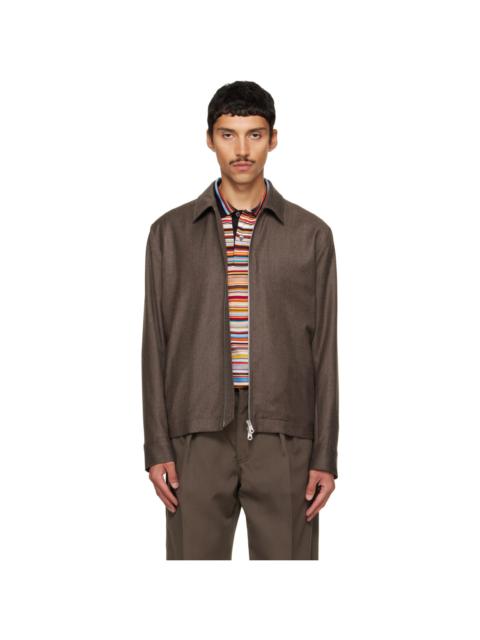 Paul Smith Brown Wool-Cashmere Flannel Jacket