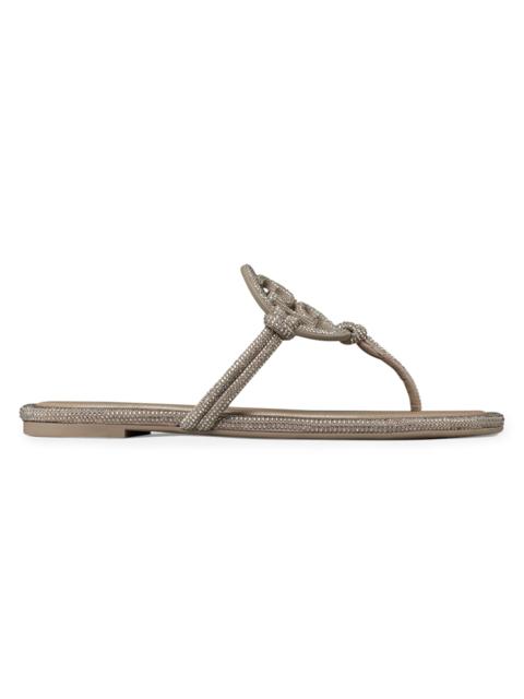 TORY BURCH Women's Pavé Cord Miller Leather Sandals - Dark Beige