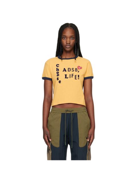 Andersson Bell Yellow 'Adsb' Flocking Baby Ringer T-shirt