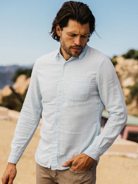 HIROSHI KATO The Ripper Double Gauze Organic Cotton Shirt - Aqua Blue