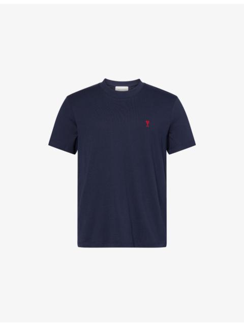 AMI Paris Logo-Embroidered Cotton T-Shirt