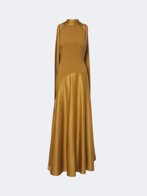 SOLACE LONDON Cece halterneck crêpe and satin gown