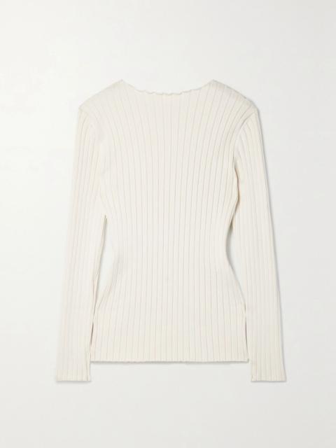 The Row Ash open-back ribbed silk sweater White