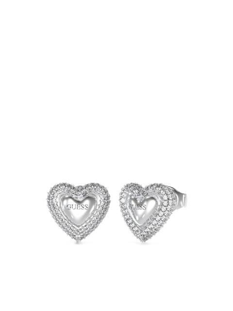 GUESS USA Beloved heart-shaped stud earrings