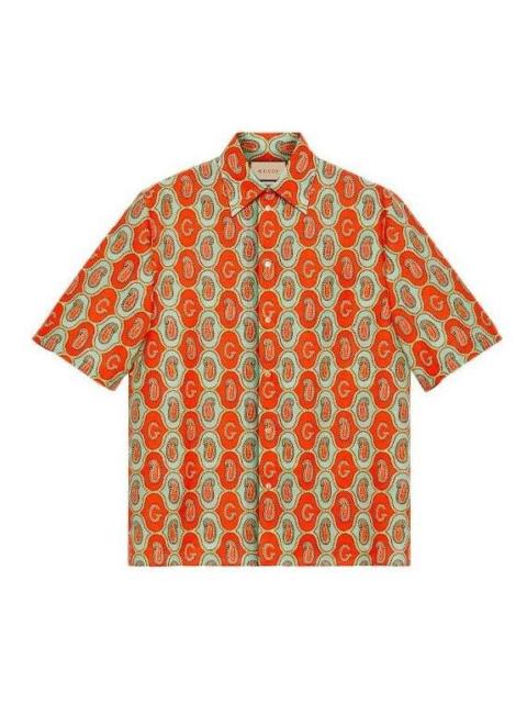 GUCCI Gucci Cotton Linen G Paisley Shirt 'Orange' 653979-ZAGQ1-7192