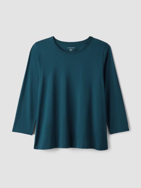 EILEEN FISHER Organic Pima Cotton Jersey 3/4-Sleeve Tee