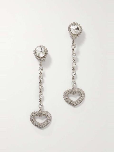 Alessandra Rich Silver-tone crystal clip earrings