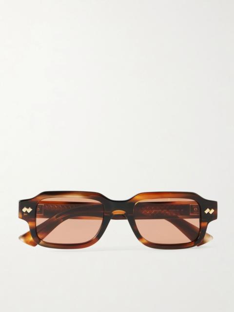 Bottega Veneta Intrecciato Square-Frame Acetate and Gold-Tone Sunglasses Brown