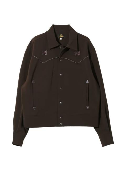 NEEDLES butterfly-embroidered piped jacket
