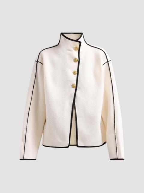 Alice + Olivia Women's Pearson Collared Sweater Jacket - Soft White Black