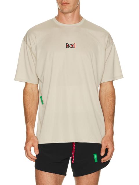District Vision Boxy Training Tee in Beige