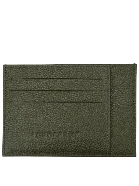 Le Foulonné Card holder Khaki - Leather