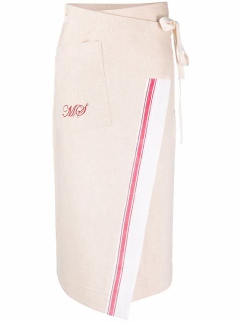 Marine Serre logo-embroidered tea towel wrap skirt