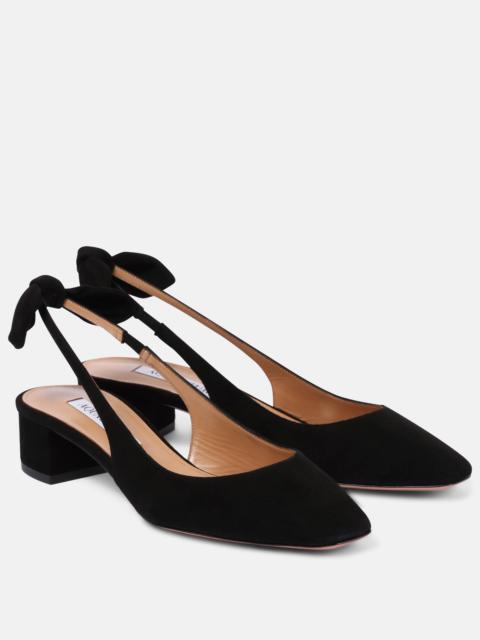 Very Bow 35 suede slingback pumps