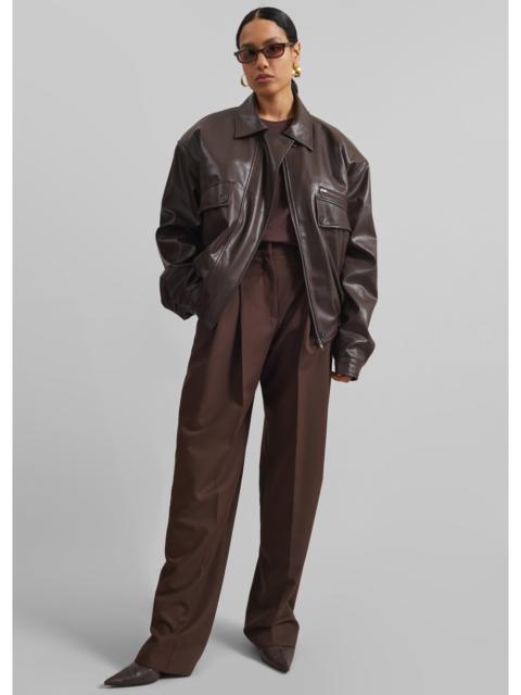 The Frankie Shop Belmont Faux Leather Jacket - Brown