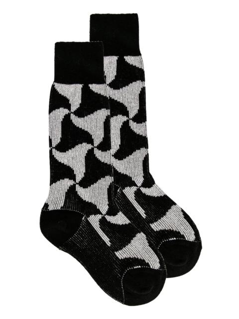Bottega Veneta Wavy Triangle Cashmere Socks