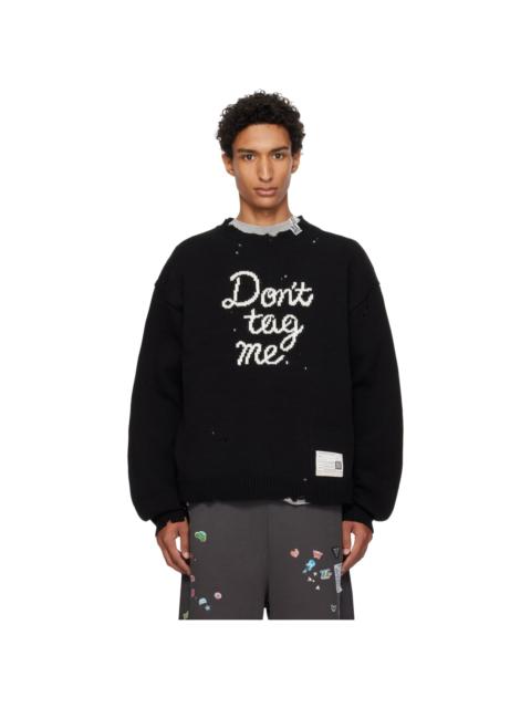 Maison MIHARAYASUHIRO Black 'Don't Tag Me' Jacquard Knit Sweater