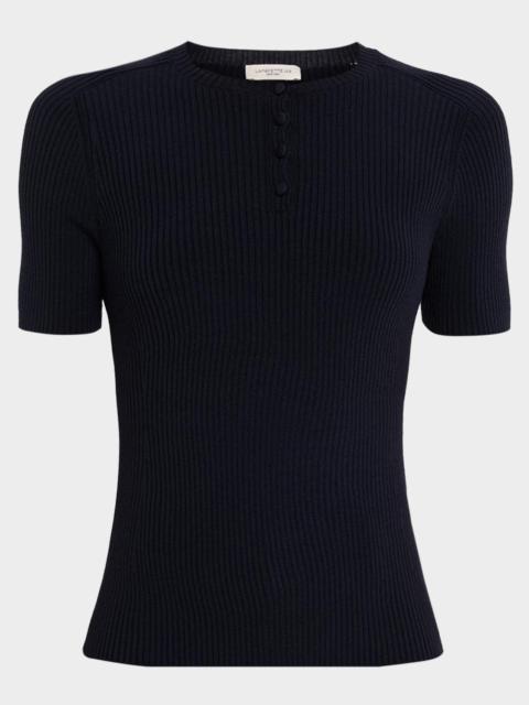 Lafayette 148 New York Slim-Fit Rib Knit Cotton Sweater