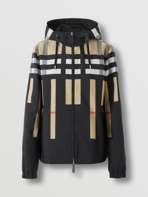 Burberry Sliced Check Nylon Hooded Jacket