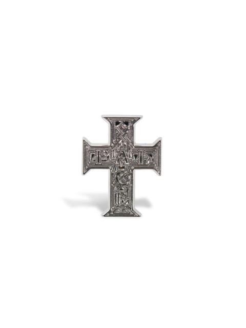 PALACE CROSS PIN BADGE SILVER