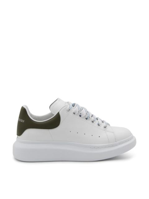 Alexander McQueen white and khaki leather oversized sneakers