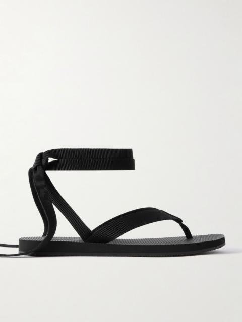 The Row Dune Knot cotton-blend grosgrain sandals Gray