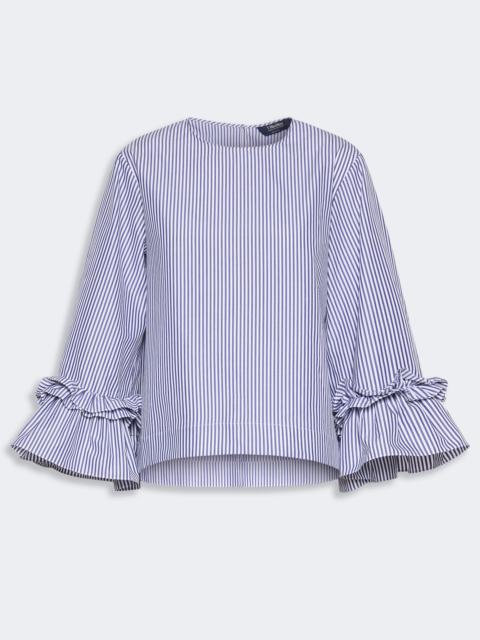 'S Max Mara VALZER Poplin blouse with ruffles and flounces - LIGHT BLUE