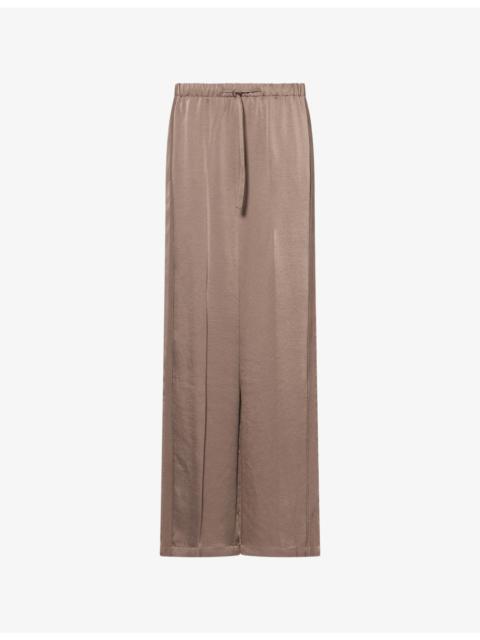 Vince Mid-Waist Shine Crepe Satin Trousers