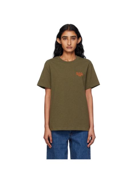 A.P.C. Khaki Standard 'Rue Madame' T-shirt