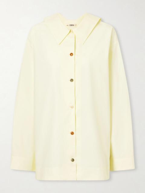 OSSOU Cove Scarf-detailed Cotton-poplin Shirt