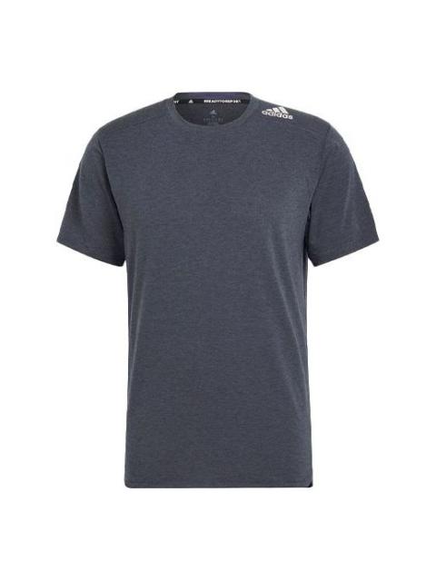 Men's adidas Solid Color Athleisure Casual Sports Round Neck Short Sleeve Gray T-Shirt HB9205