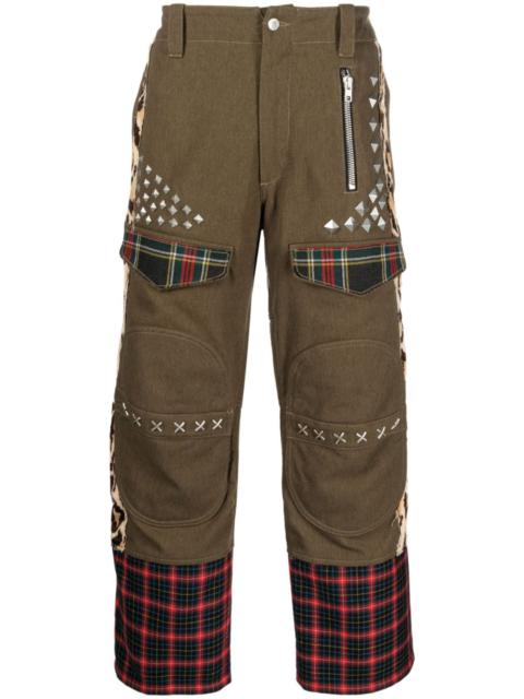 Moschino mix-print straight-leg trousers