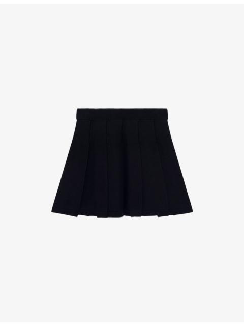 The Kooples Pleated Cotton Mini Skirt