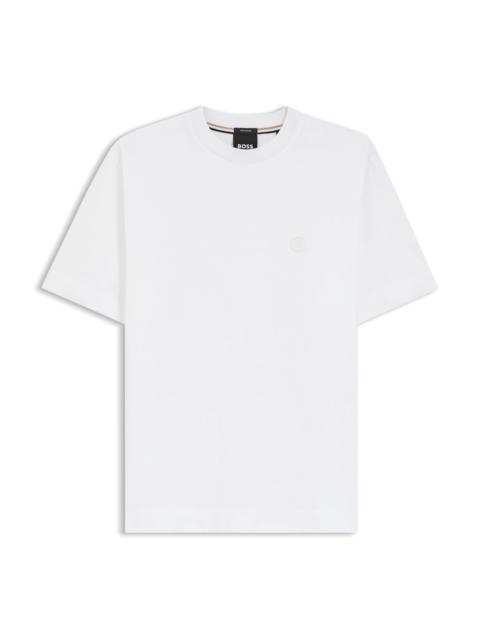 BOSS MERCERISED-COTTON T-SHIRT WITH DOUBLE B MONOGRAM