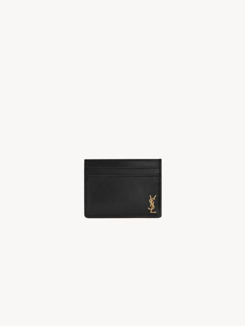 SAINT LAURENT TINY CASSANDRE CREDIT CARD CASE IN SHINY LEATHER