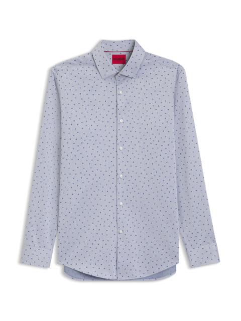 HUGO SLIM-FIT SHIRT IN PRINTED DOBBY COTTON