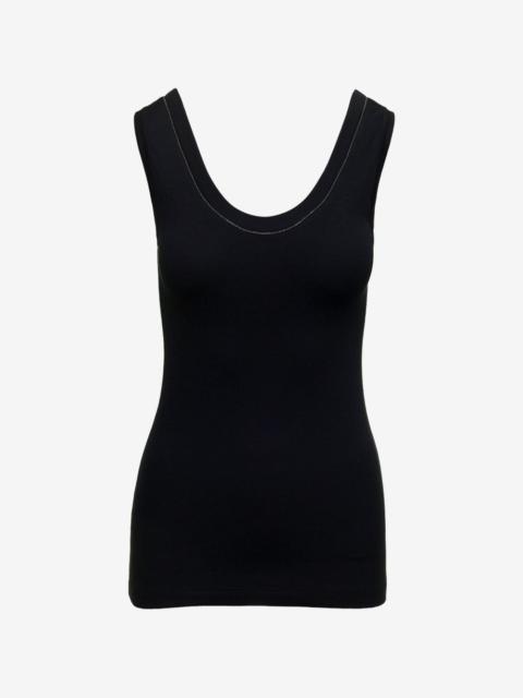 Brunello Cucinelli Monilli-detail ribbed-knit tank top