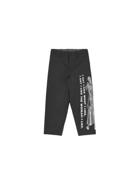 Yohji Yamamoto PRINTED SIDE POCKET PANTS WITH LINER (BLACK)