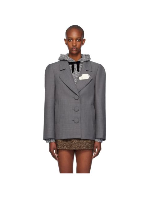SHUSHU/TONG Gray Oversized Suit Blazer