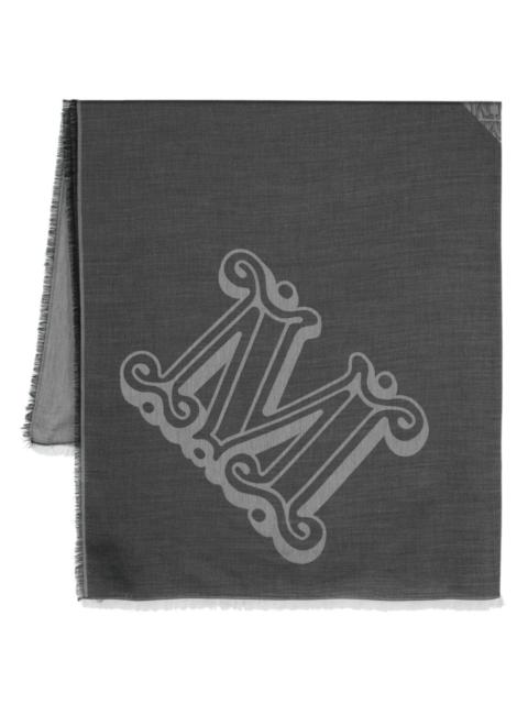 Logo silk blend foulard